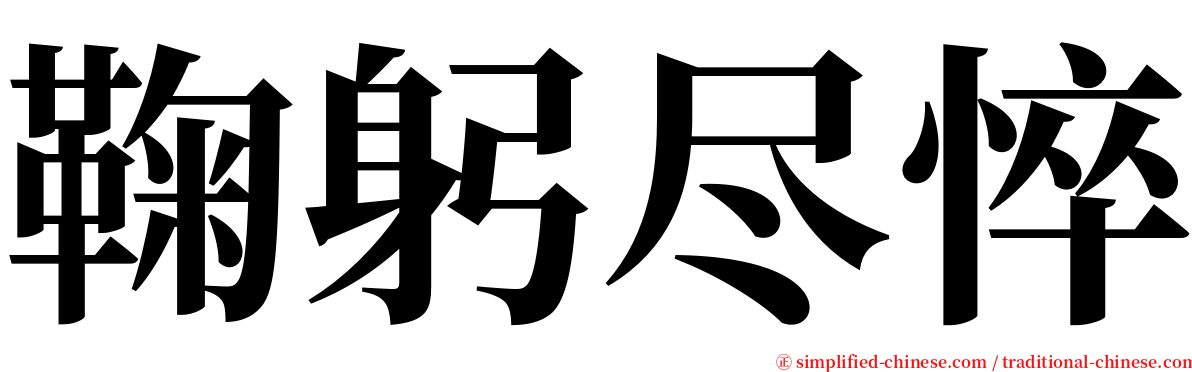 鞠躬尽悴 serif font
