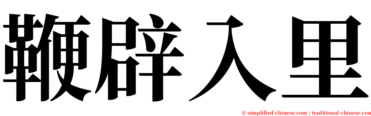 鞭辟入里 serif font