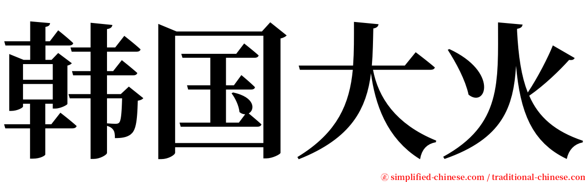 韩国大火 serif font