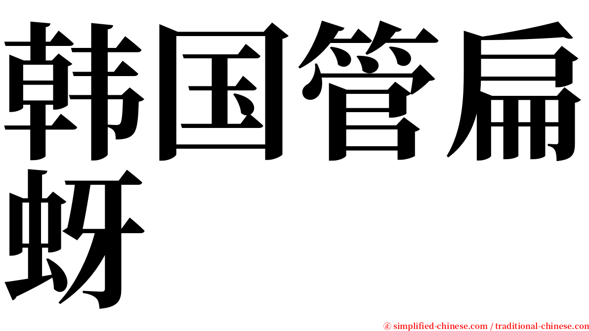 韩国管扁蚜 serif font