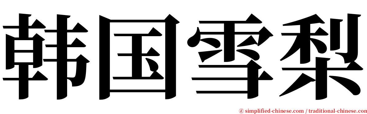 韩国雪梨 serif font