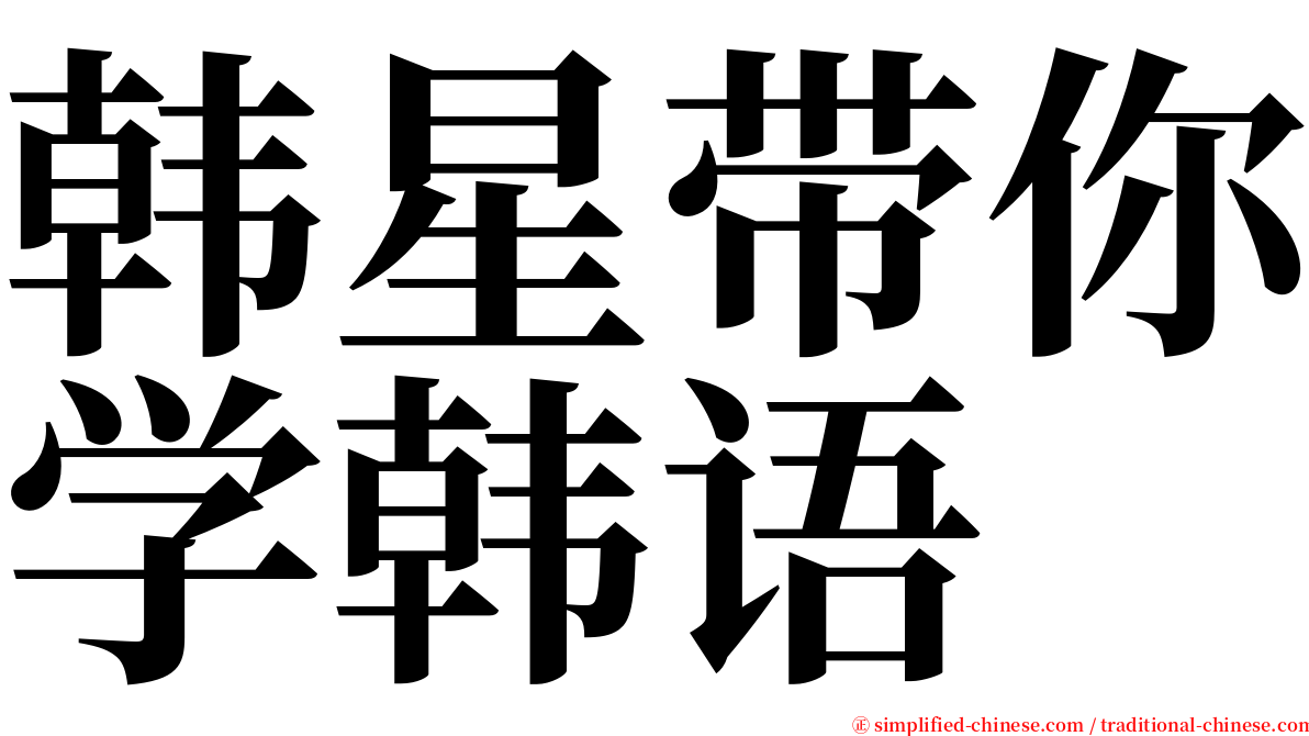 韩星带你学韩语 serif font