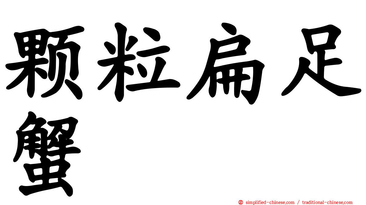 颗粒扁足蟹