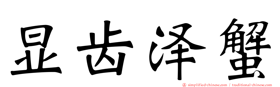 显齿泽蟹