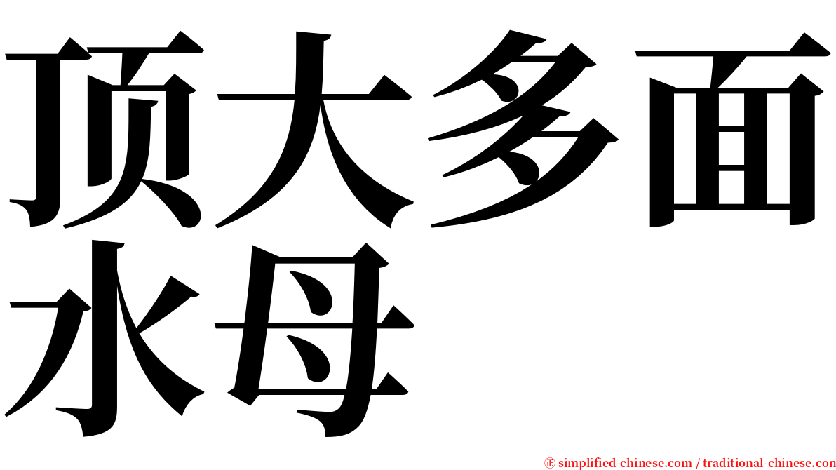 顶大多面水母 serif font