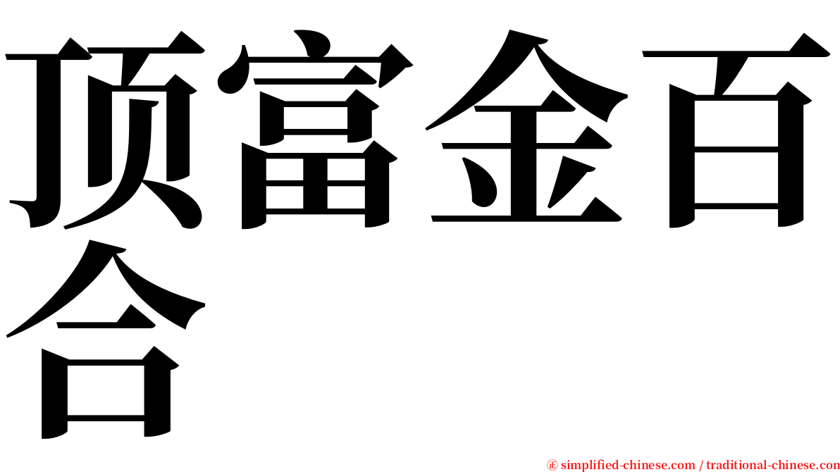 顶富金百合 serif font