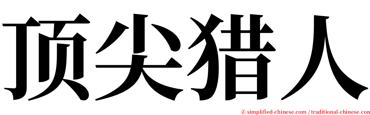 顶尖猎人 serif font