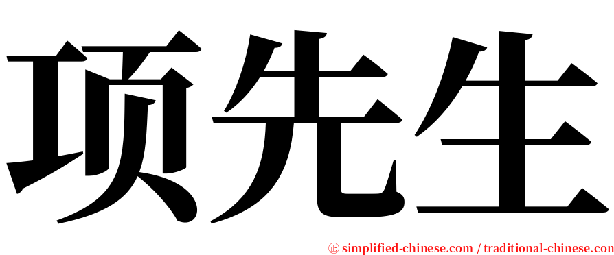项先生 serif font