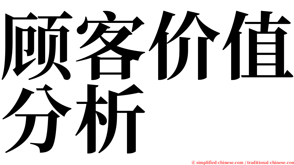 顾客价值分析 serif font