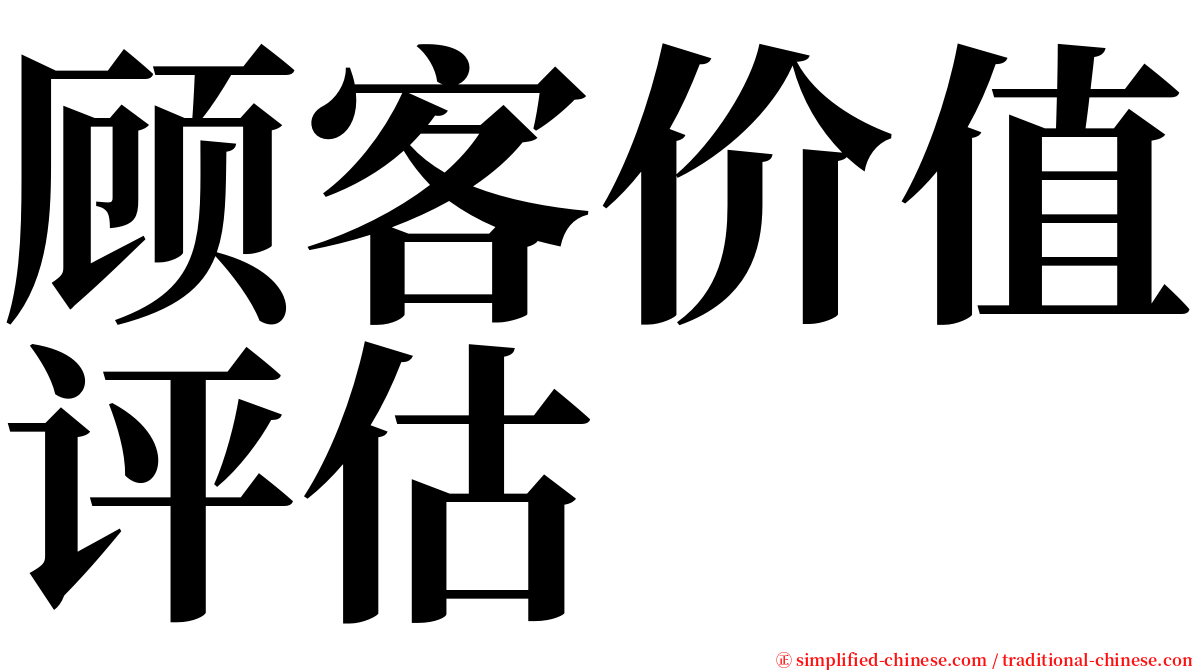 顾客价值评估 serif font
