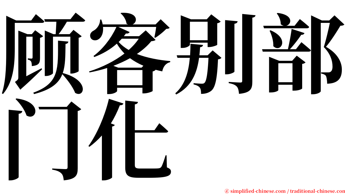 顾客别部门化 serif font