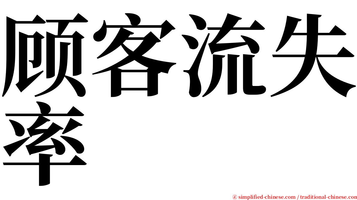 顾客流失率 serif font