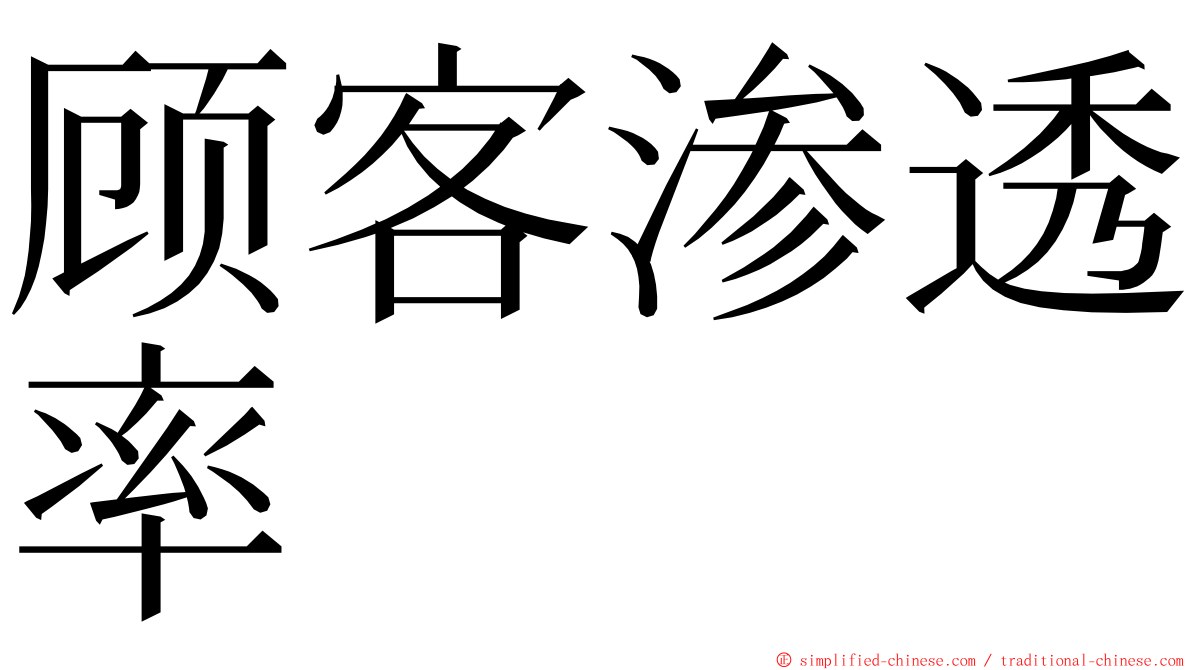 顾客渗透率 ming font