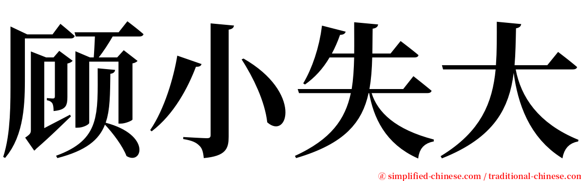 顾小失大 serif font