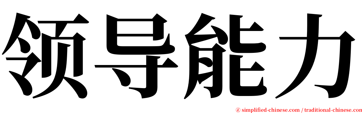 领导能力 serif font