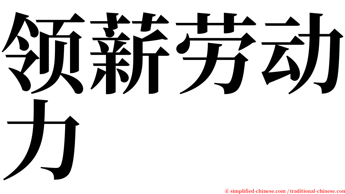 领薪劳动力 serif font