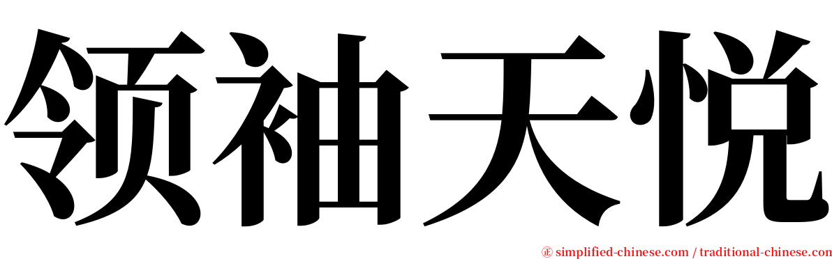 领袖天悦 serif font