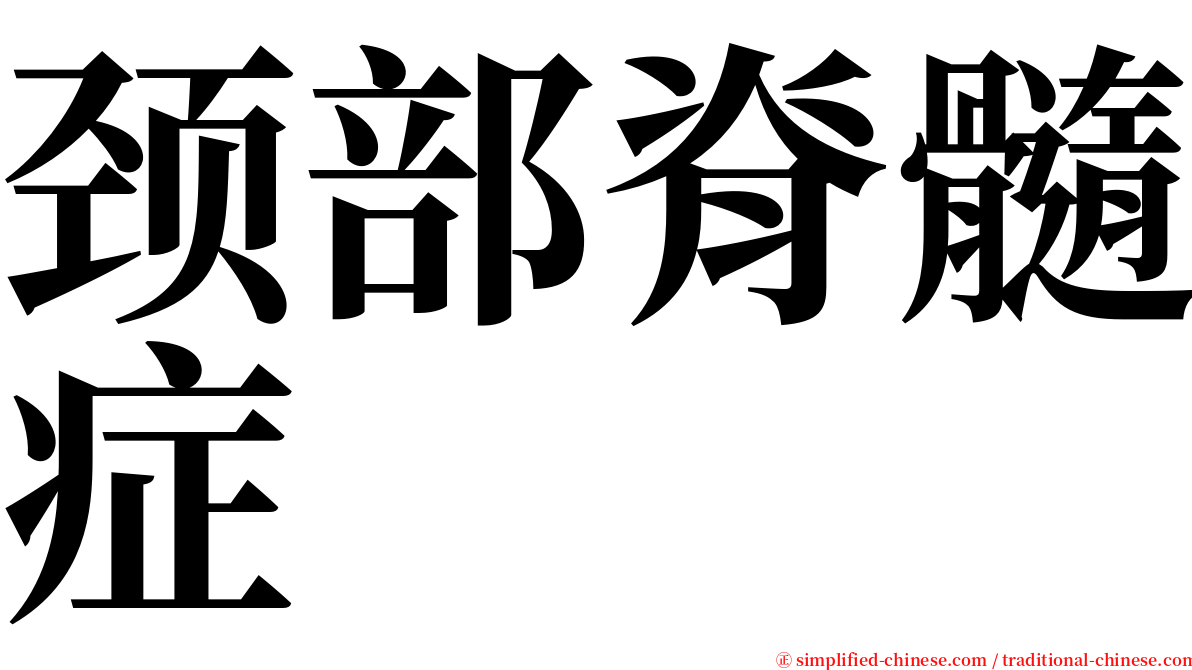 颈部脊髓症 serif font