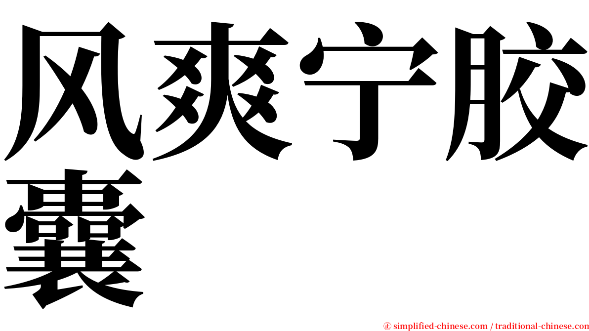 风爽宁胶囊 serif font