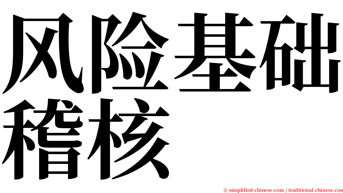 风险基础稽核 serif font
