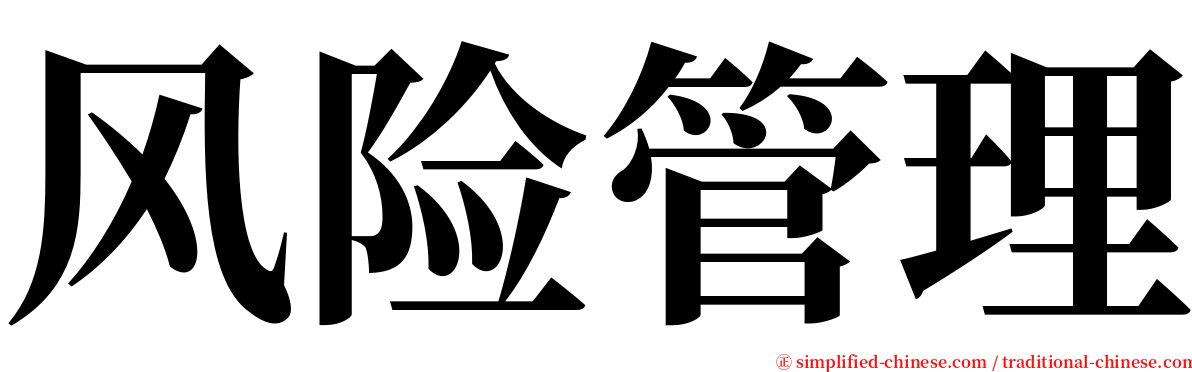 风险管理 serif font