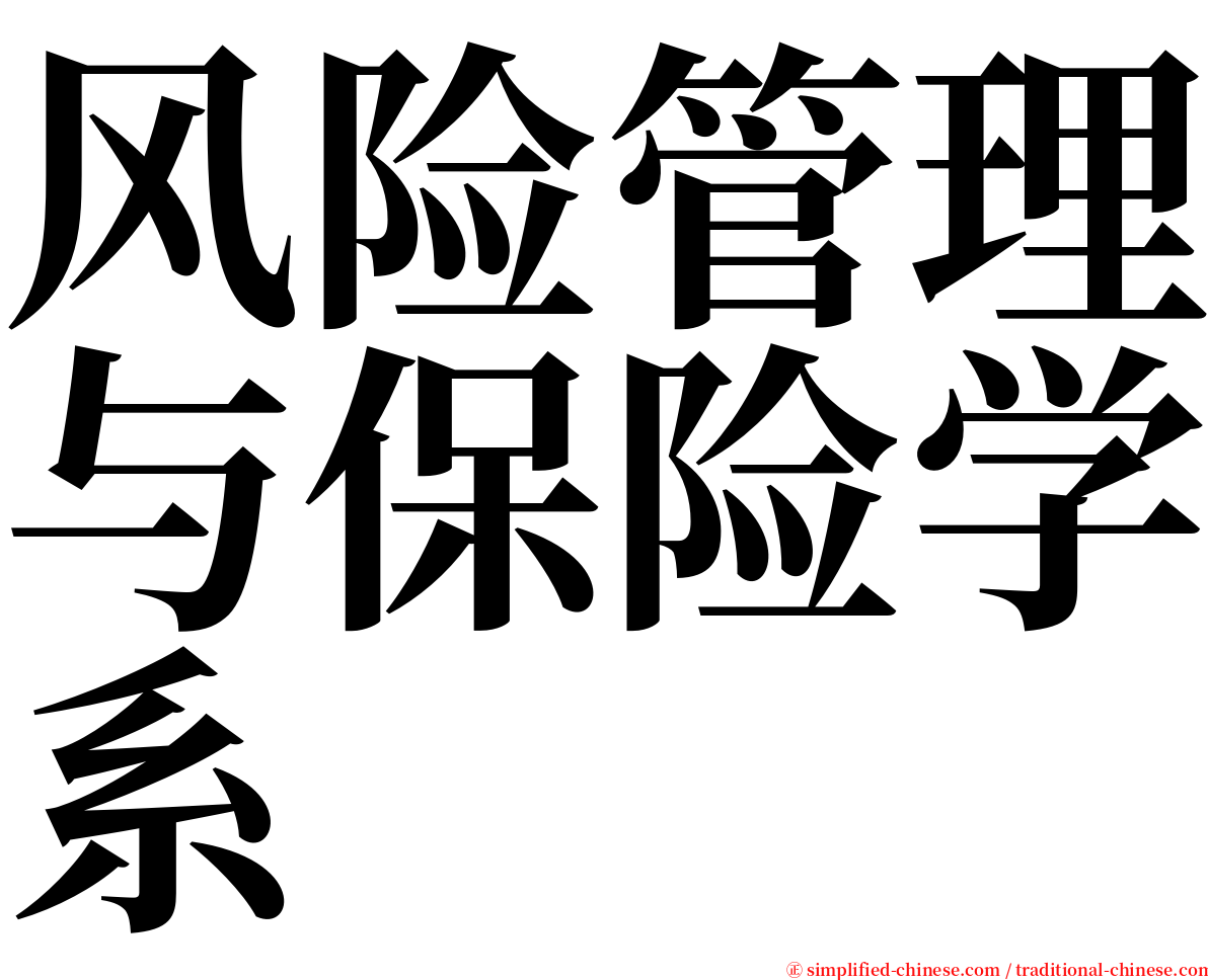 风险管理与保险学系 serif font