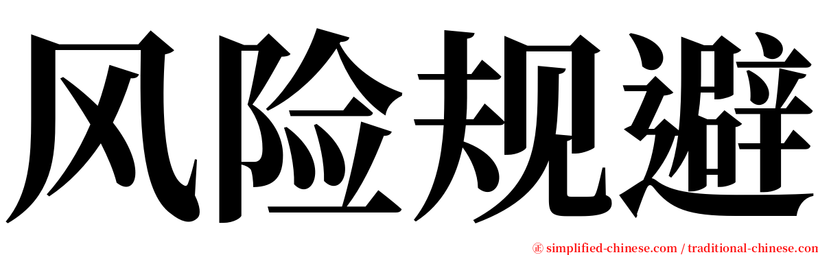 风险规避 serif font