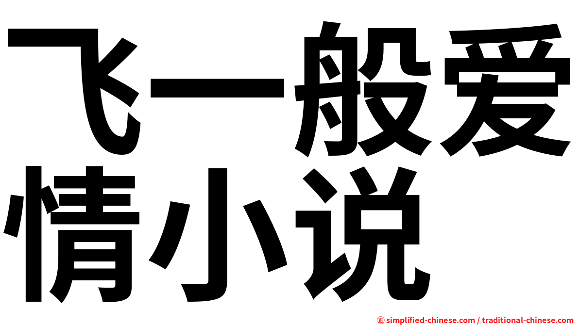 飞一般爱情小说