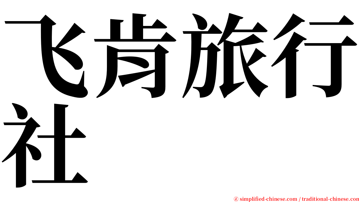 飞肯旅行社 serif font