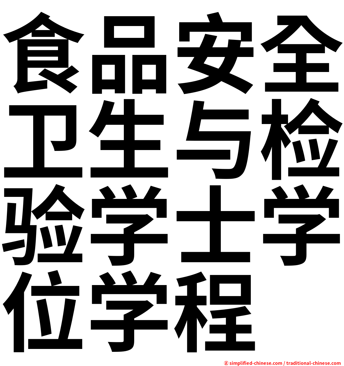 食品安全卫生与检验学士学位学程