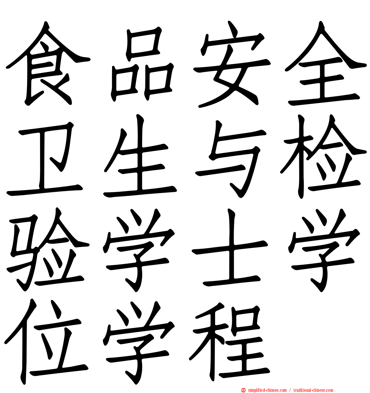 食品安全卫生与检验学士学位学程