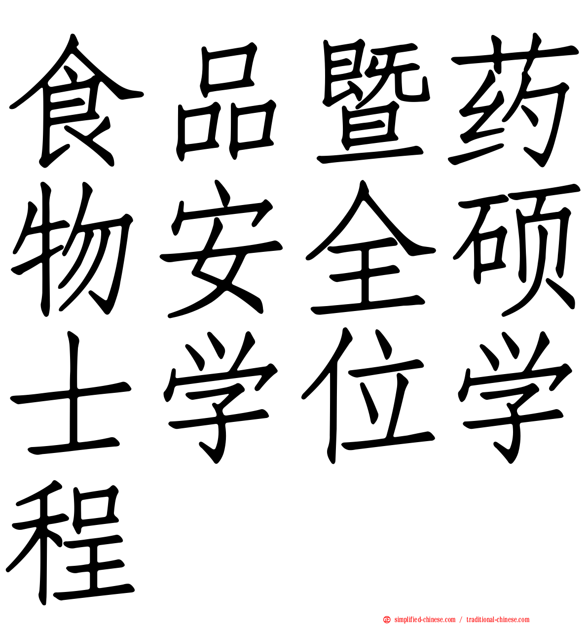 食品暨药物安全硕士学位学程