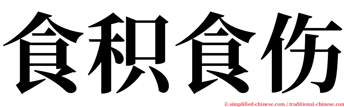 食积食伤 serif font