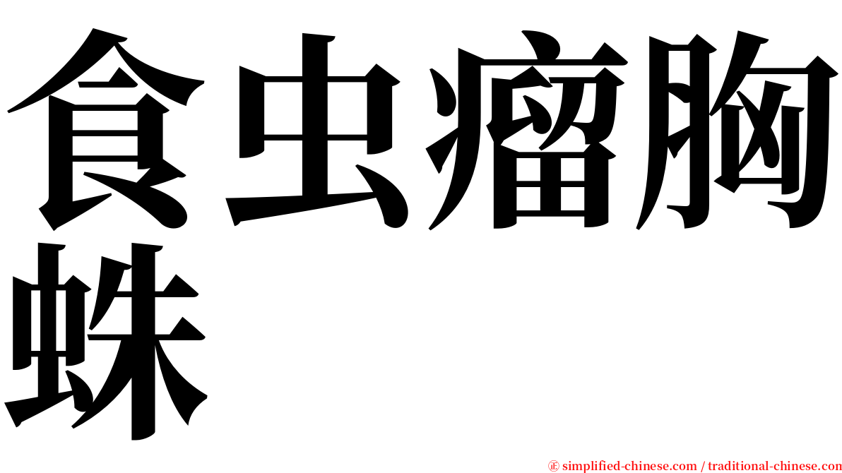 食虫瘤胸蛛 serif font