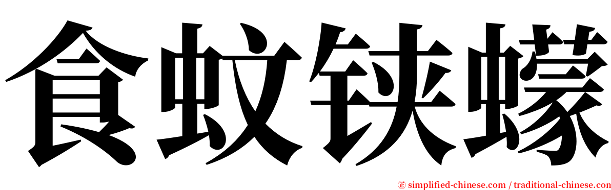 食蚊铗蠓 serif font