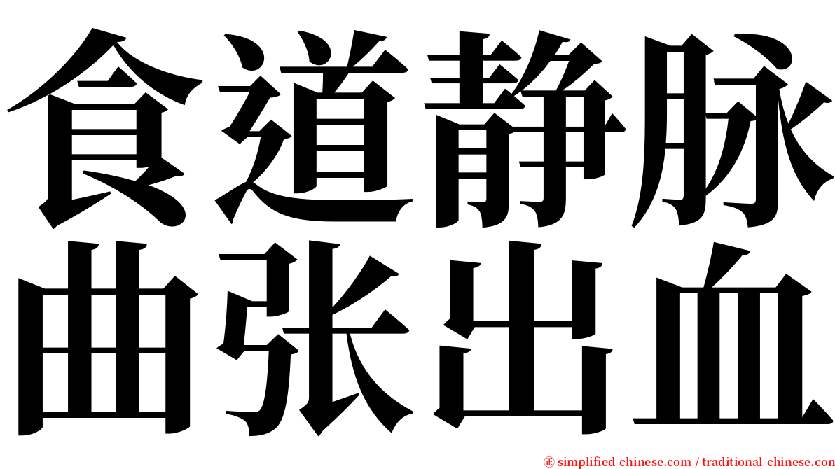 食道静脉曲张出血 serif font