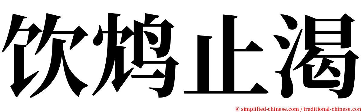 饮鸩止渴 serif font