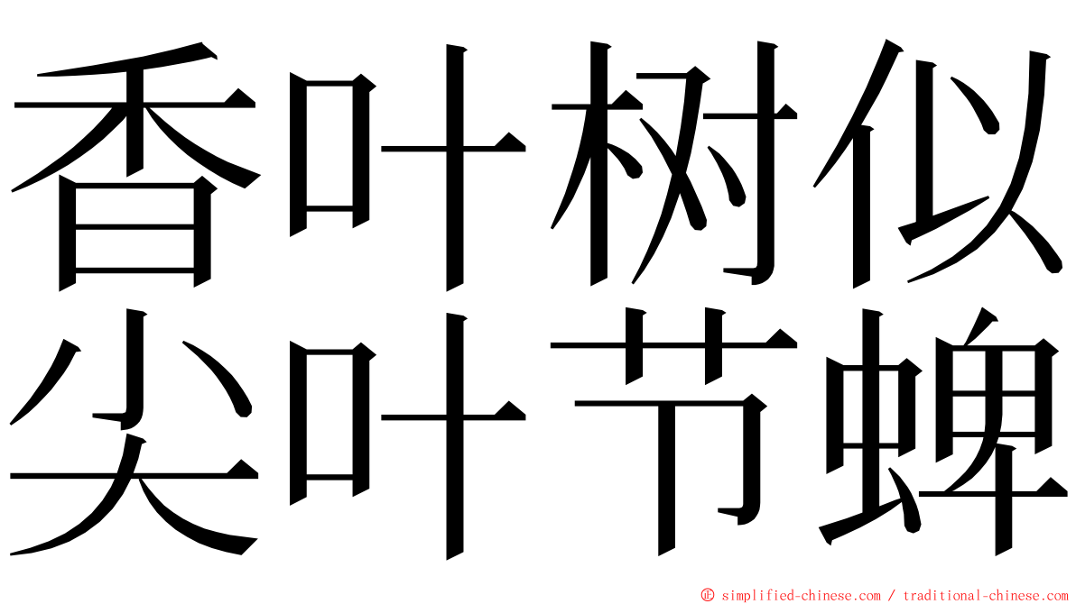 香叶树似尖叶节蜱 ming font