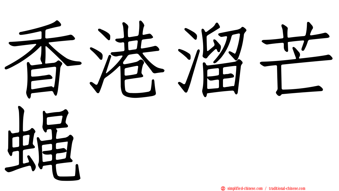 香港溜芒蝇