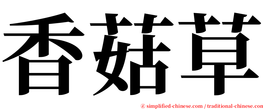 香菇草 serif font