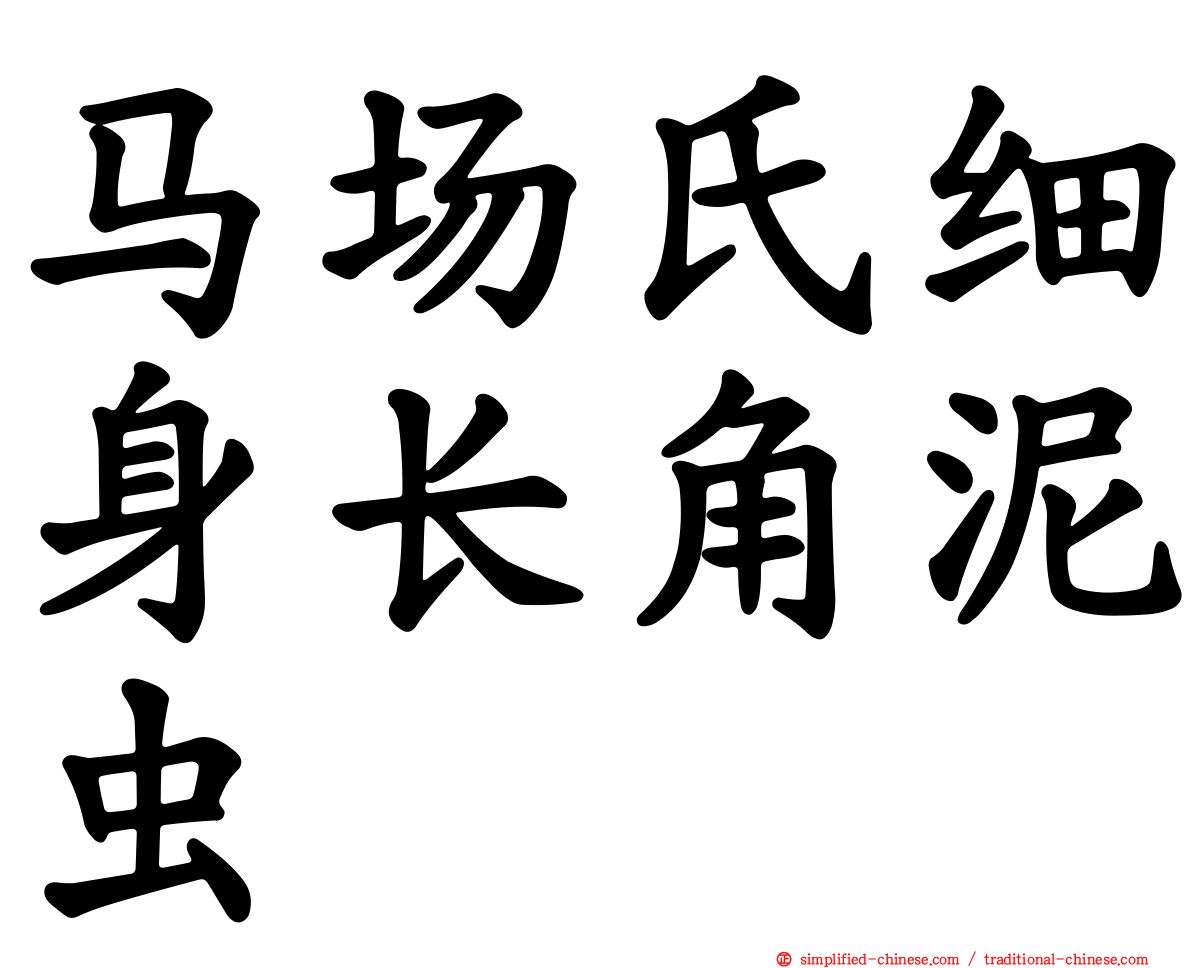 马场氏细身长角泥虫