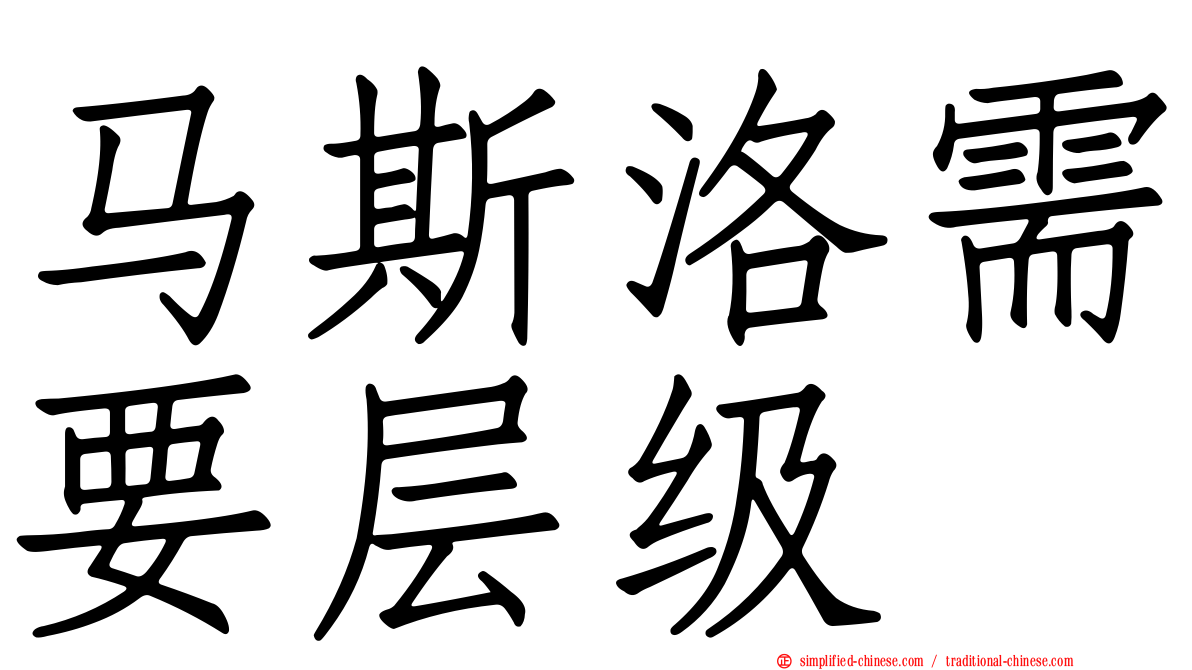 马斯洛需要层级