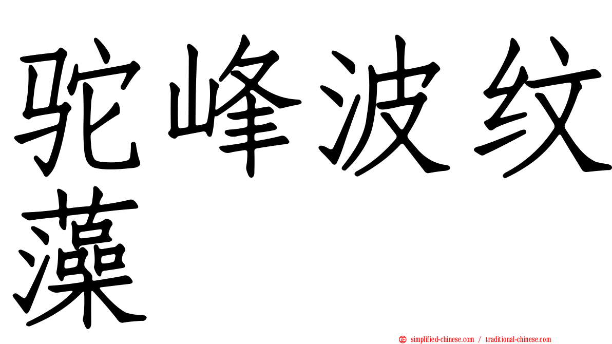 驼峰波纹藻
