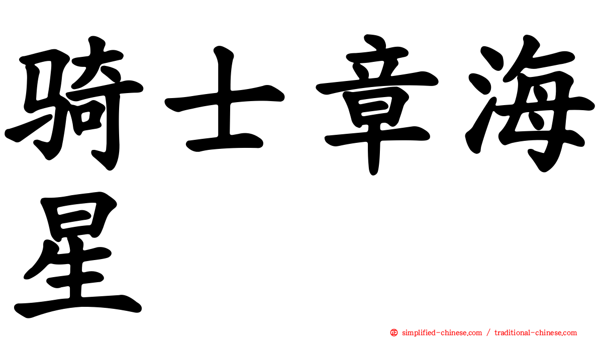 骑士章海星
