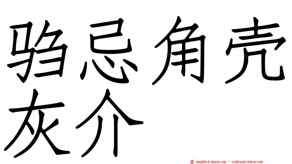 驺忌角壳灰介