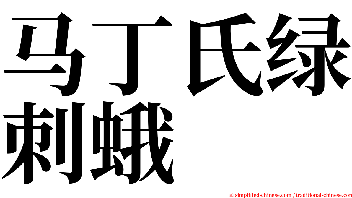 马丁氏绿刺蛾 serif font