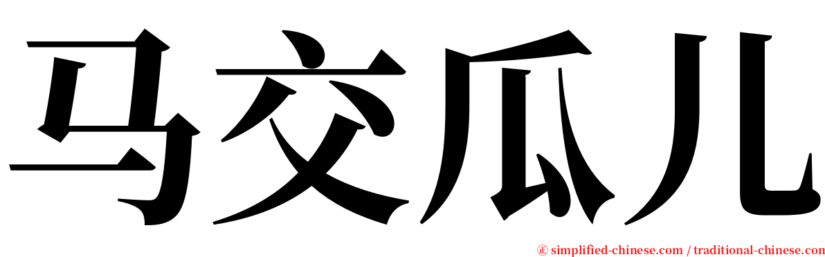 马交瓜儿 serif font