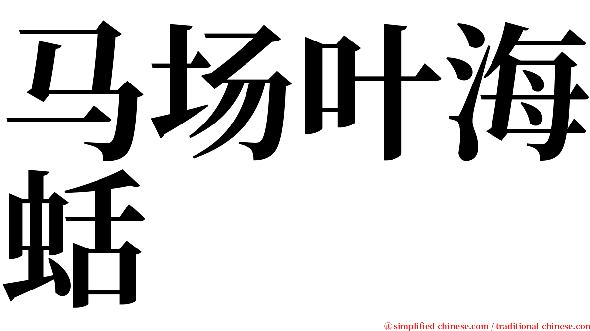 马场叶海蛞 serif font