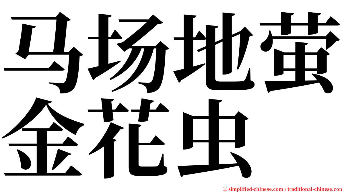 马场地萤金花虫 serif font