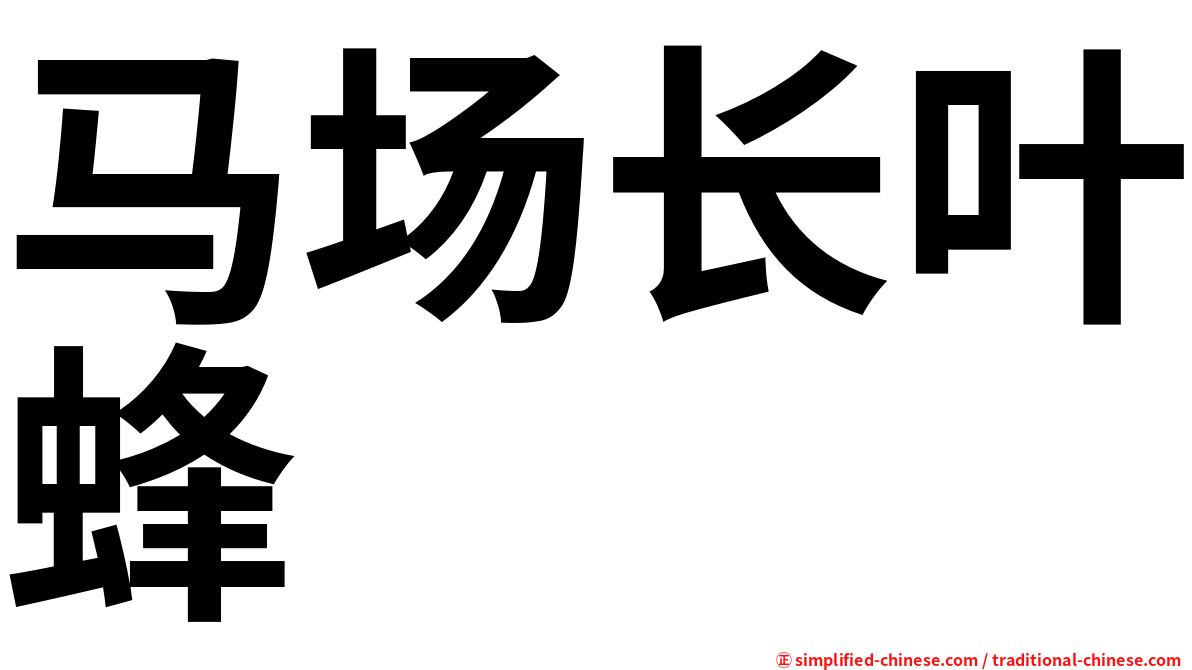 马场长叶蜂